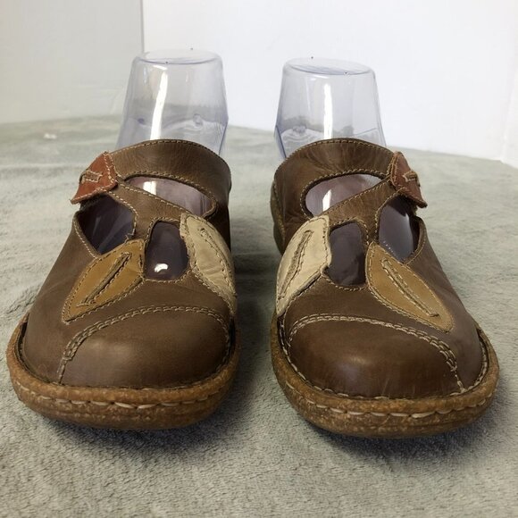 Josef Seibel Brown Leather Slip On Mules Size 38 (7.5 US) - Picture 4 of 16